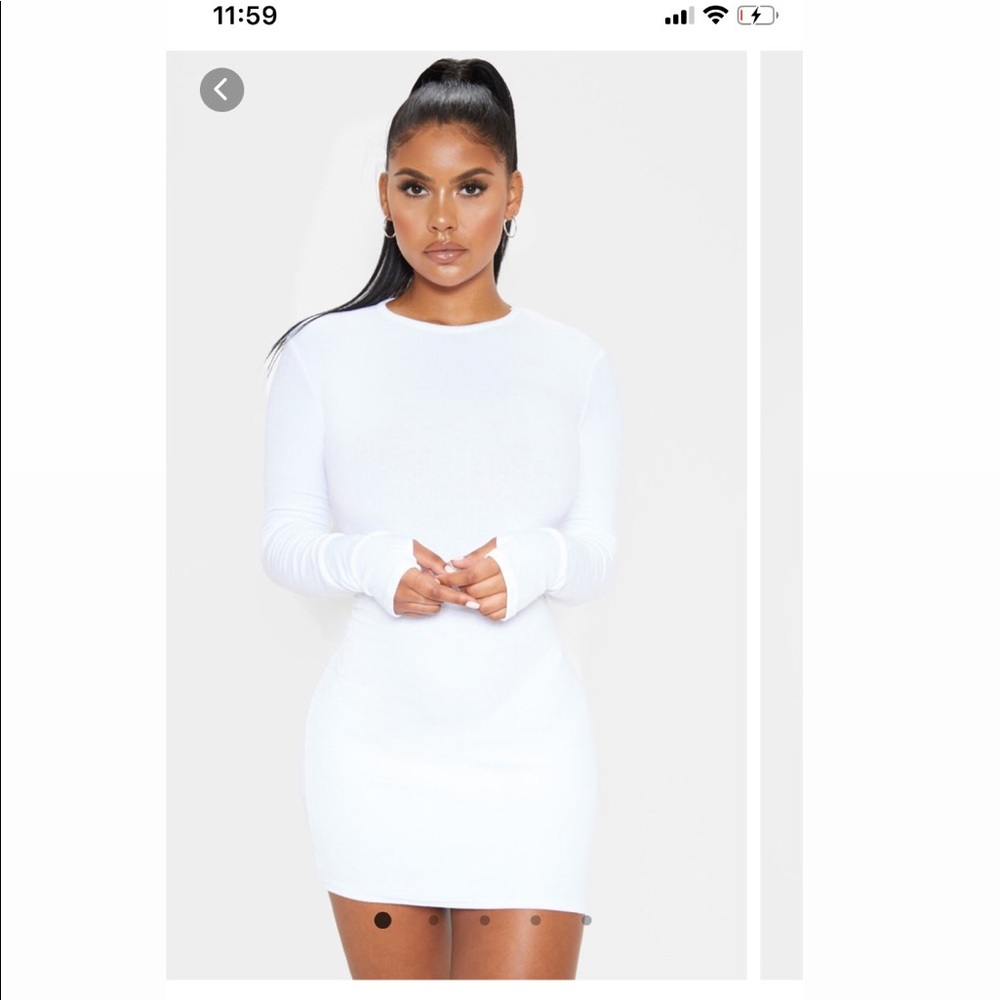 Long sleeve white dress